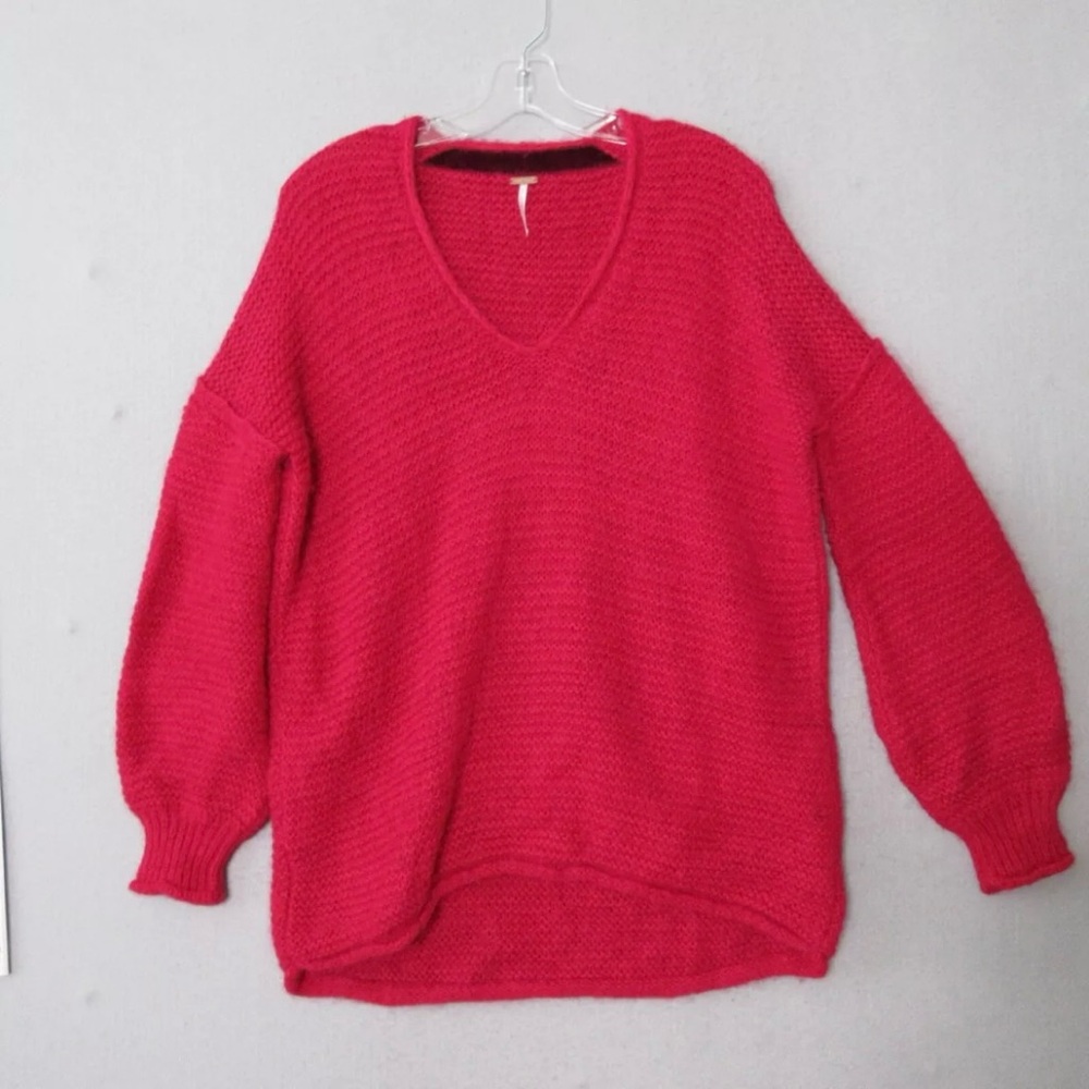 Free people xs alpaca pink oversized sweater